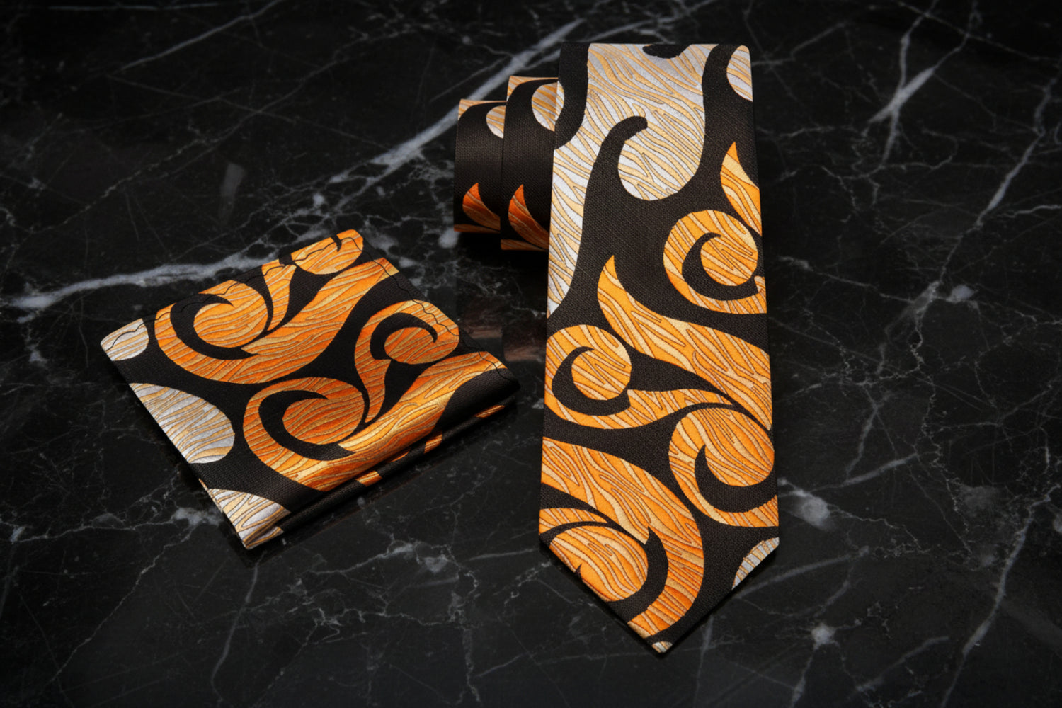 View 2 Brown Paisley Tie and Square