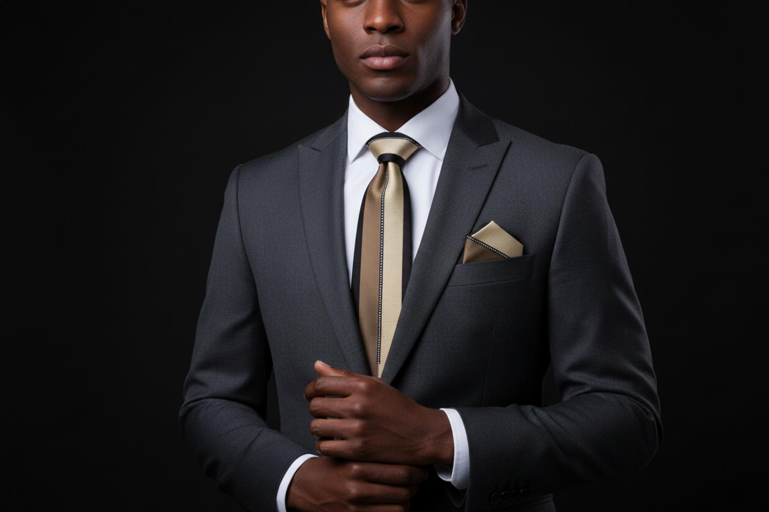 Wide Stripe Necktie in Burgundy, Navy, Green, Silver, Black and Brown