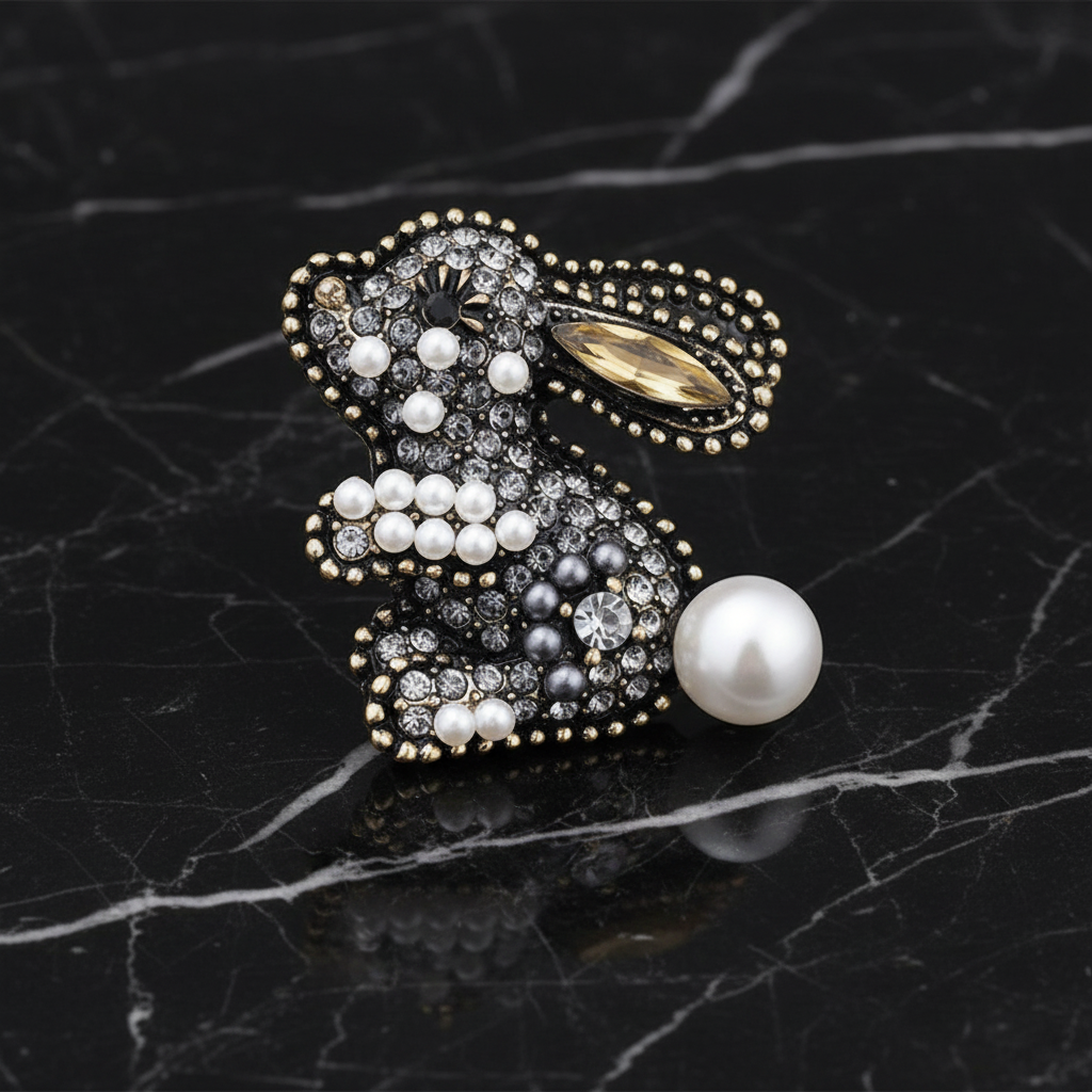 Bunny with Yellow Ear Lapel