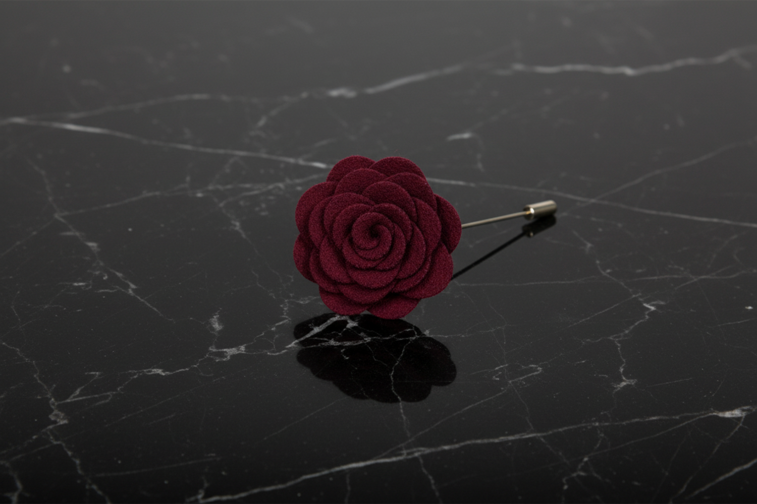 Burgundy Flower Lapel Pin