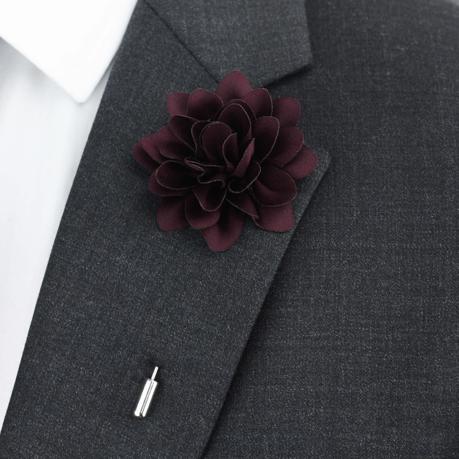 Burgundy Lapel Flower