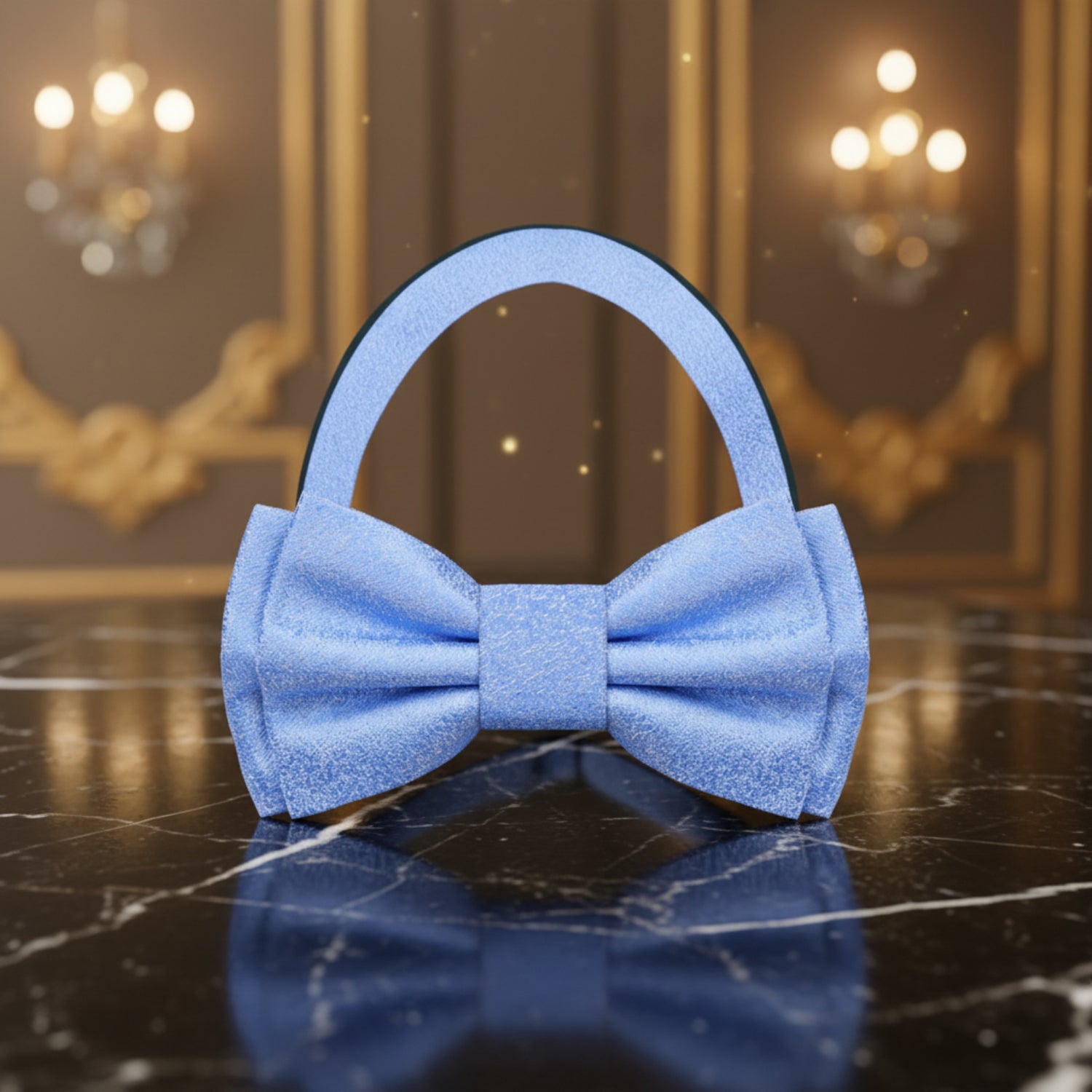 Light Blue Shimmer Pre Tied Bow Tie