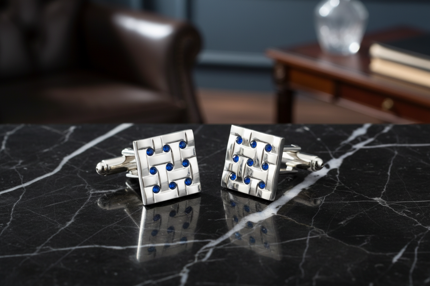 Chrome Square Cufflinks
