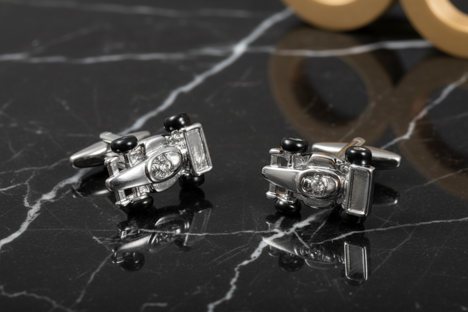 chrome car cufflinks