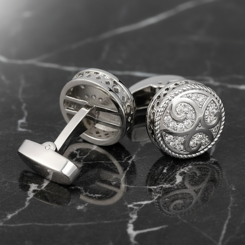 A Chrome Pair of Cufflinks