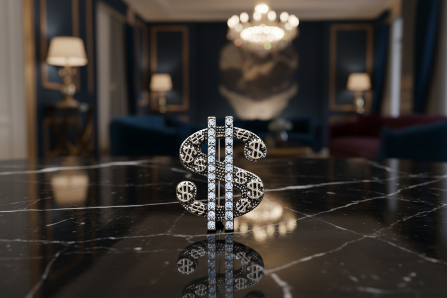 Chrome Lapel Pin Money