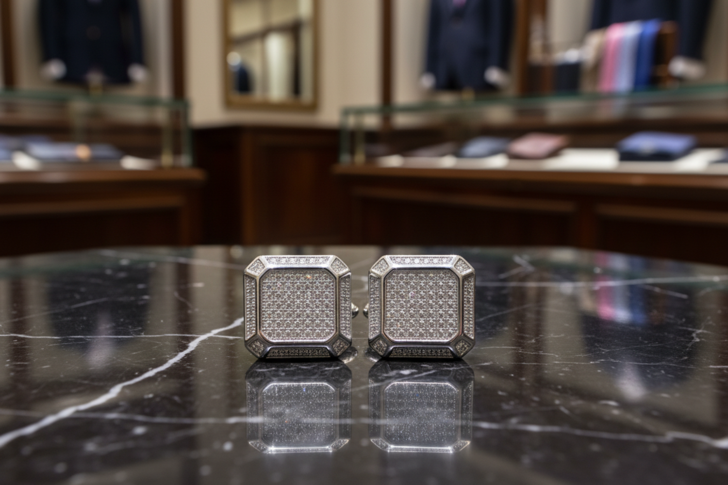 Chrome Color Square Cufflinks