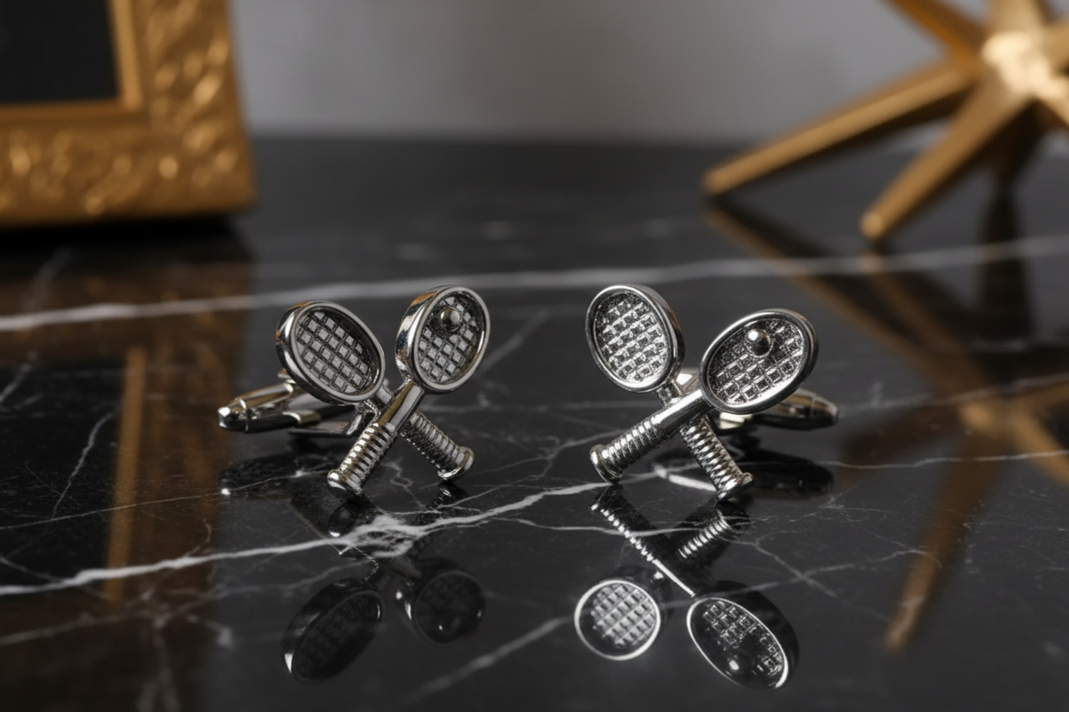 Chrome Tennis Cufflinks