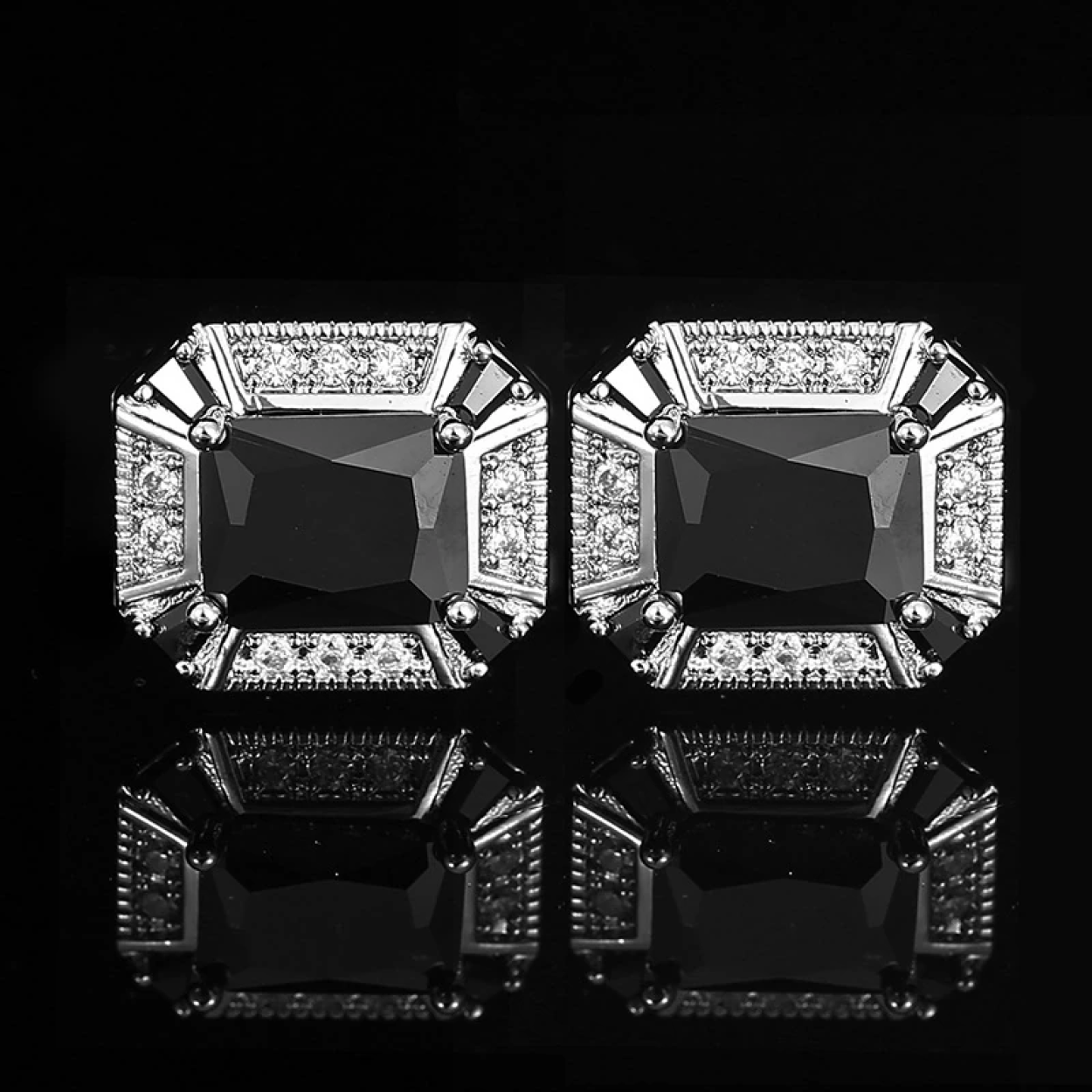 Chrome and Black Cufflinks