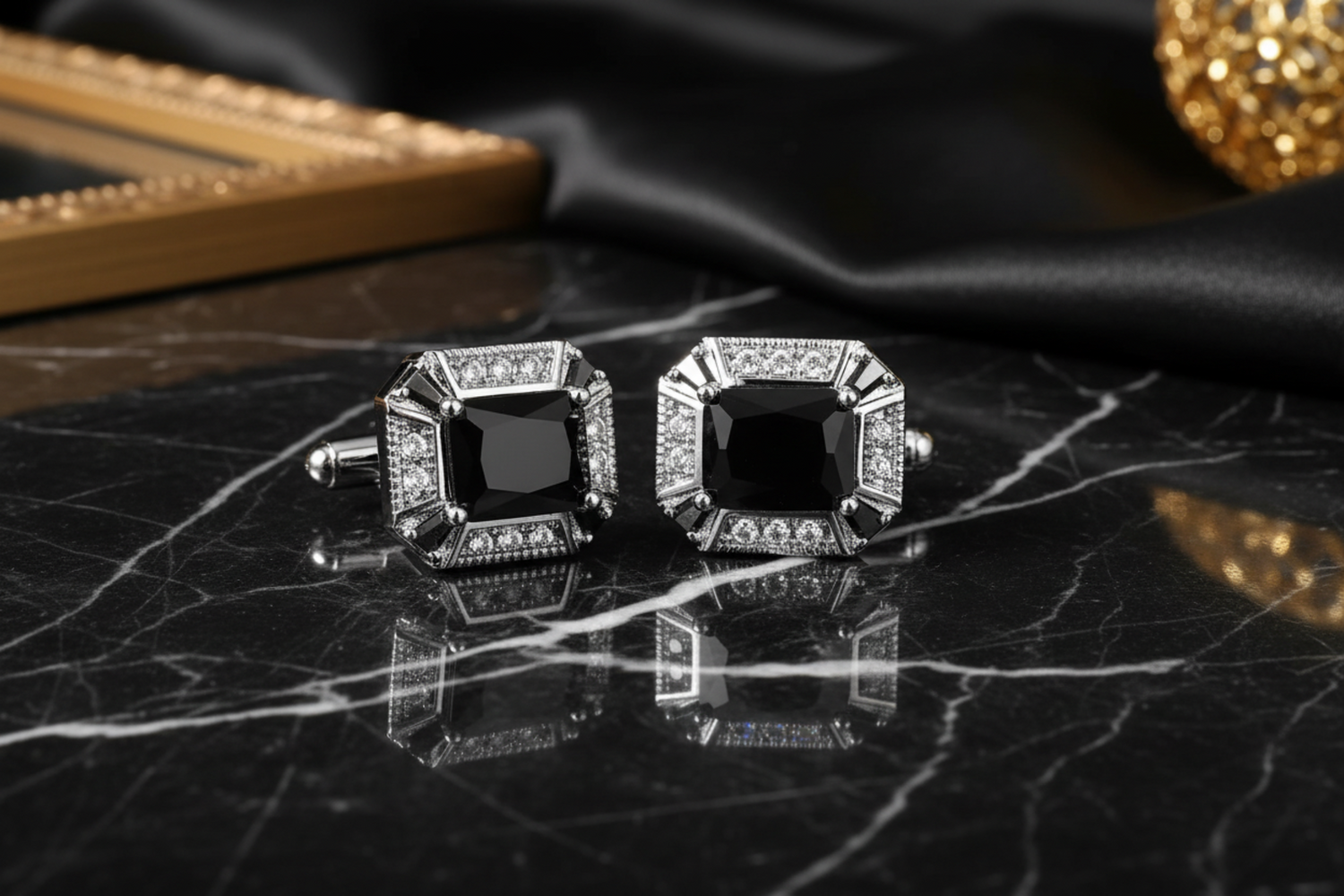 Primary Chrome and Black Cufflinks