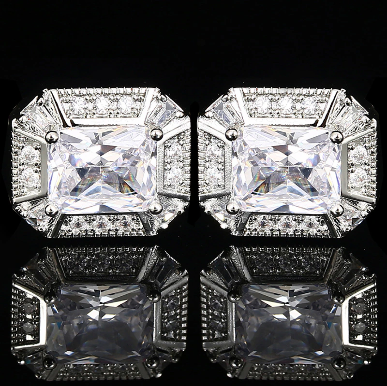 Chrome and Clear Cufflinks