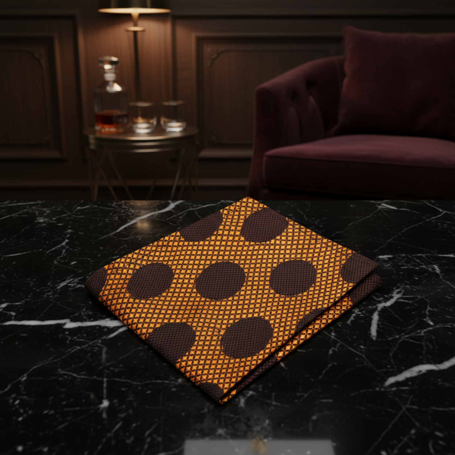 Copper and Brown Polka Handkerchief