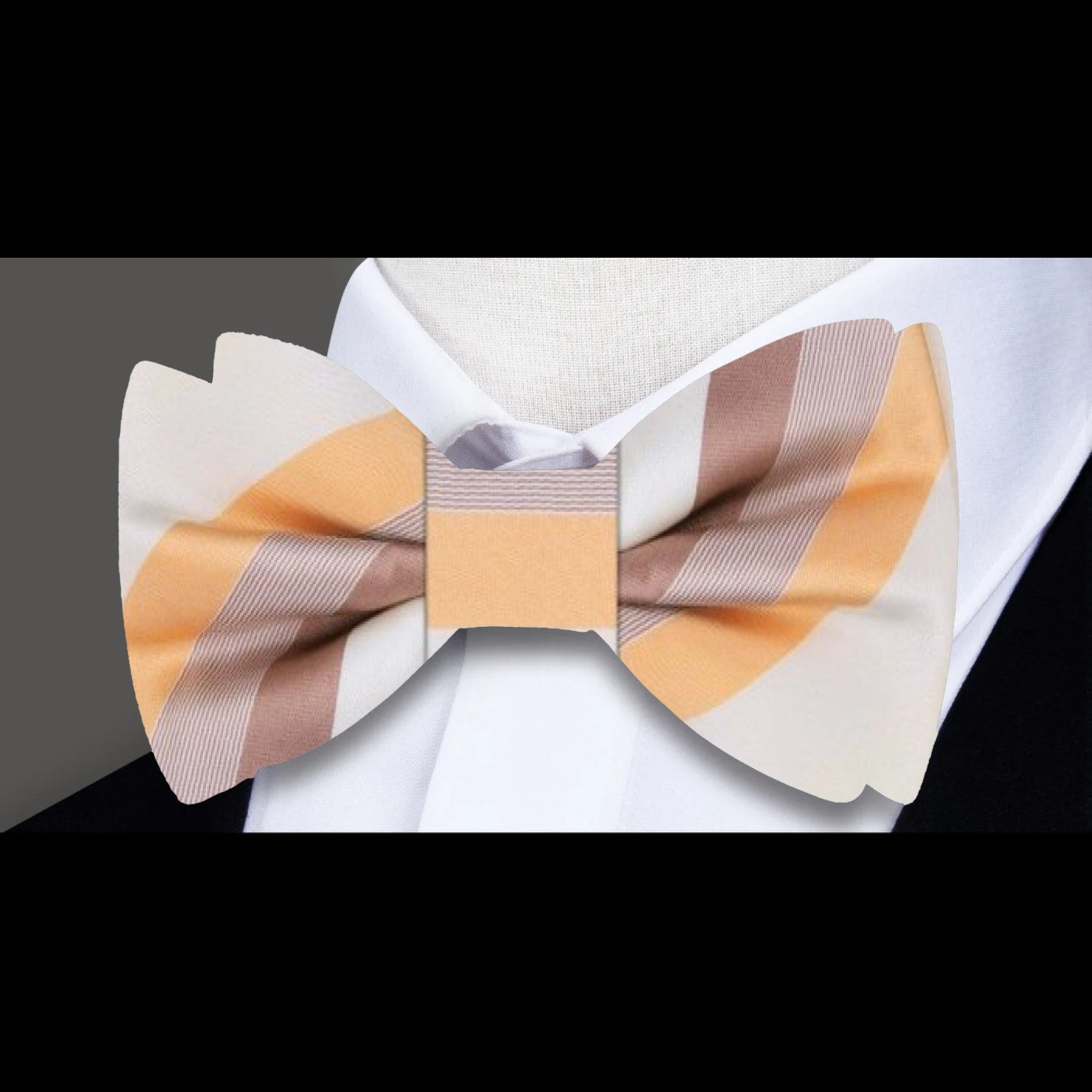 Brown Stripe Bow Tie||Shades of Brown