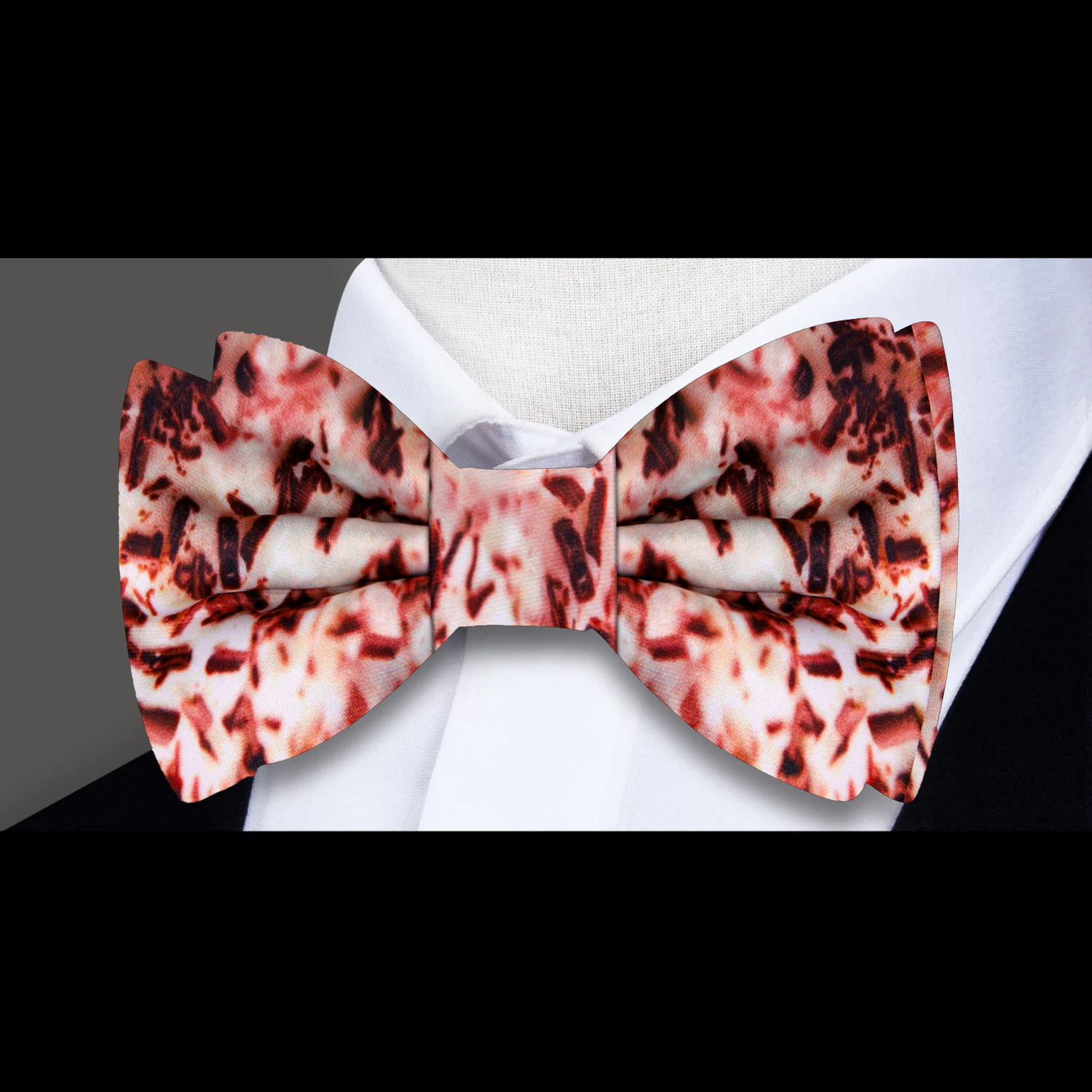 An Off White Brown Irish Cream Coffee Pattern Bow Tie