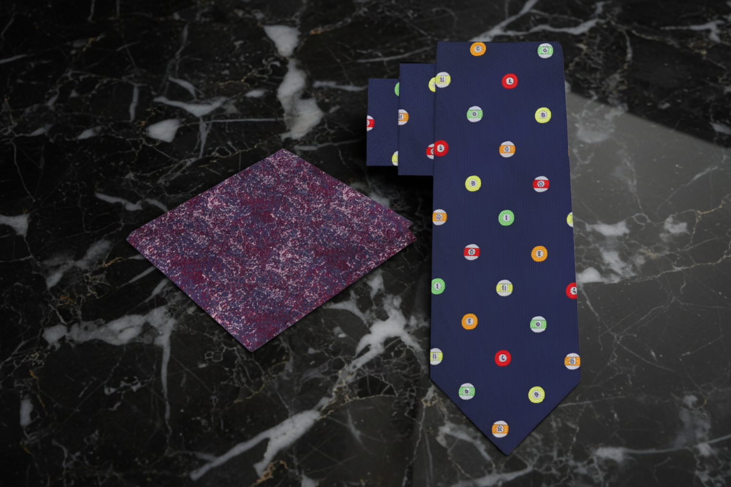 Alt: Blue with Billiards Necktie and Accenting Square
