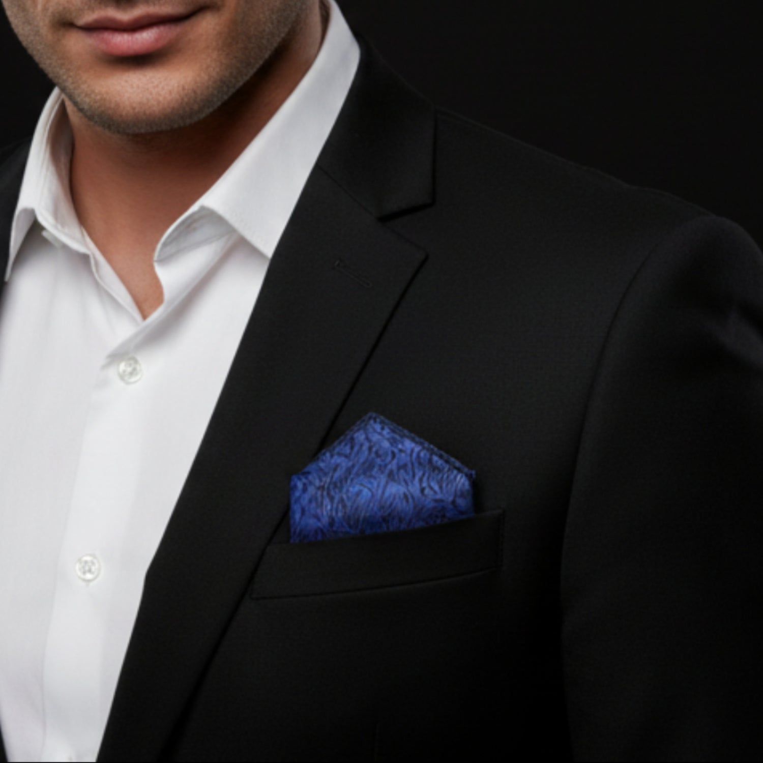 Blue Hanky on man