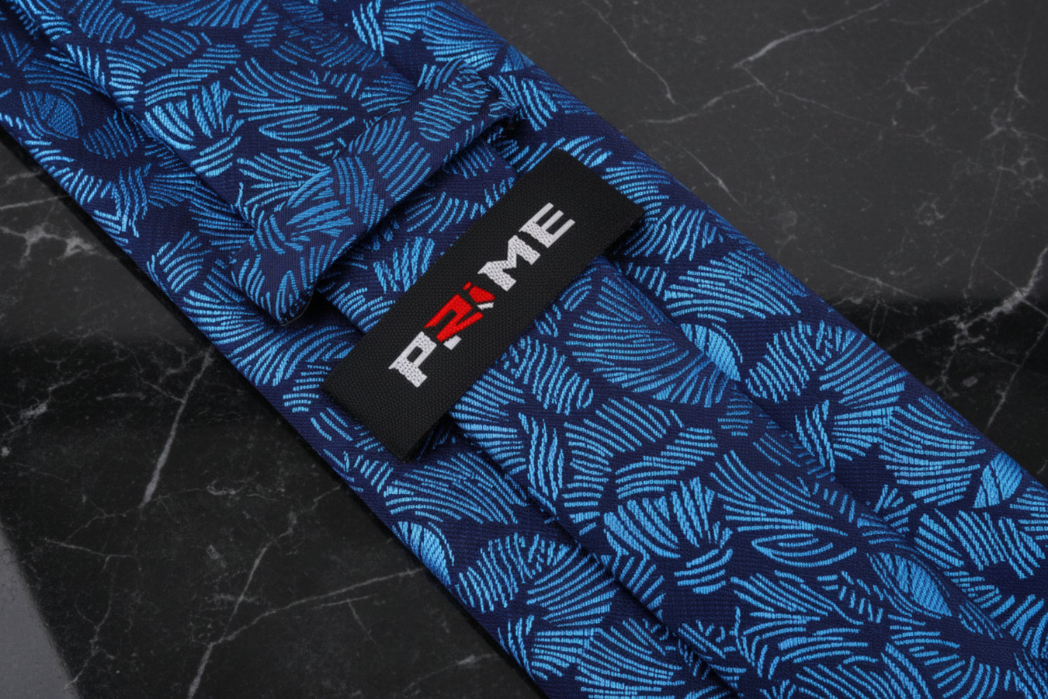 Dark Blue with Light Blue Palm Leaves Tie Keep