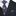Main:  blue gold polka tie and square