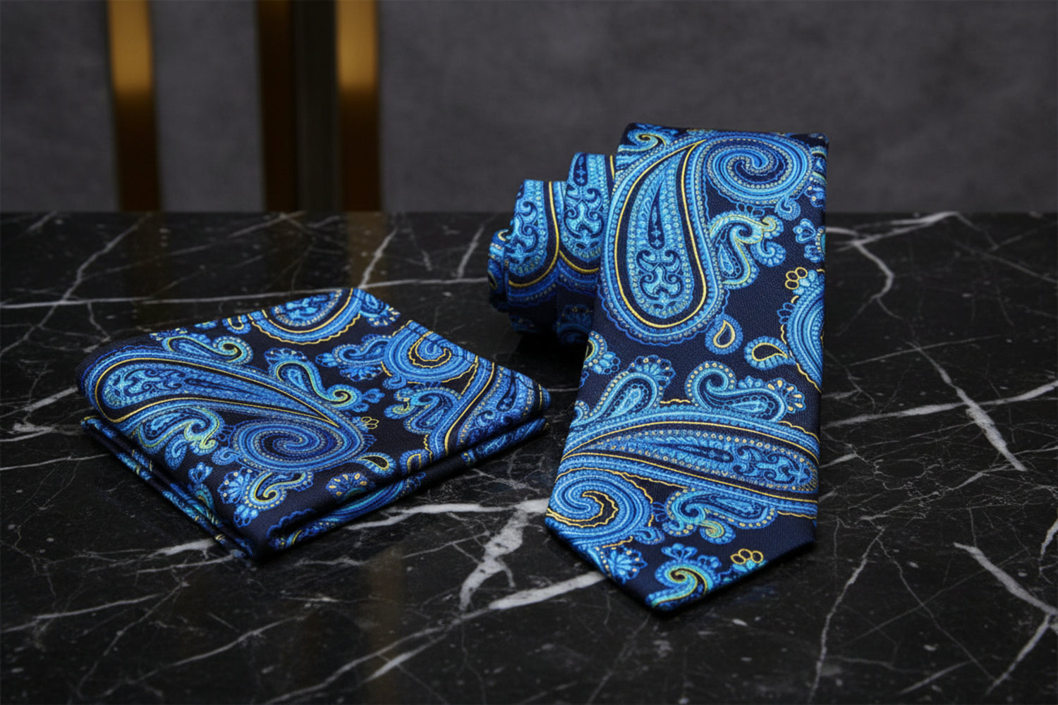 Alt Blue and Yellow Paisley and Square