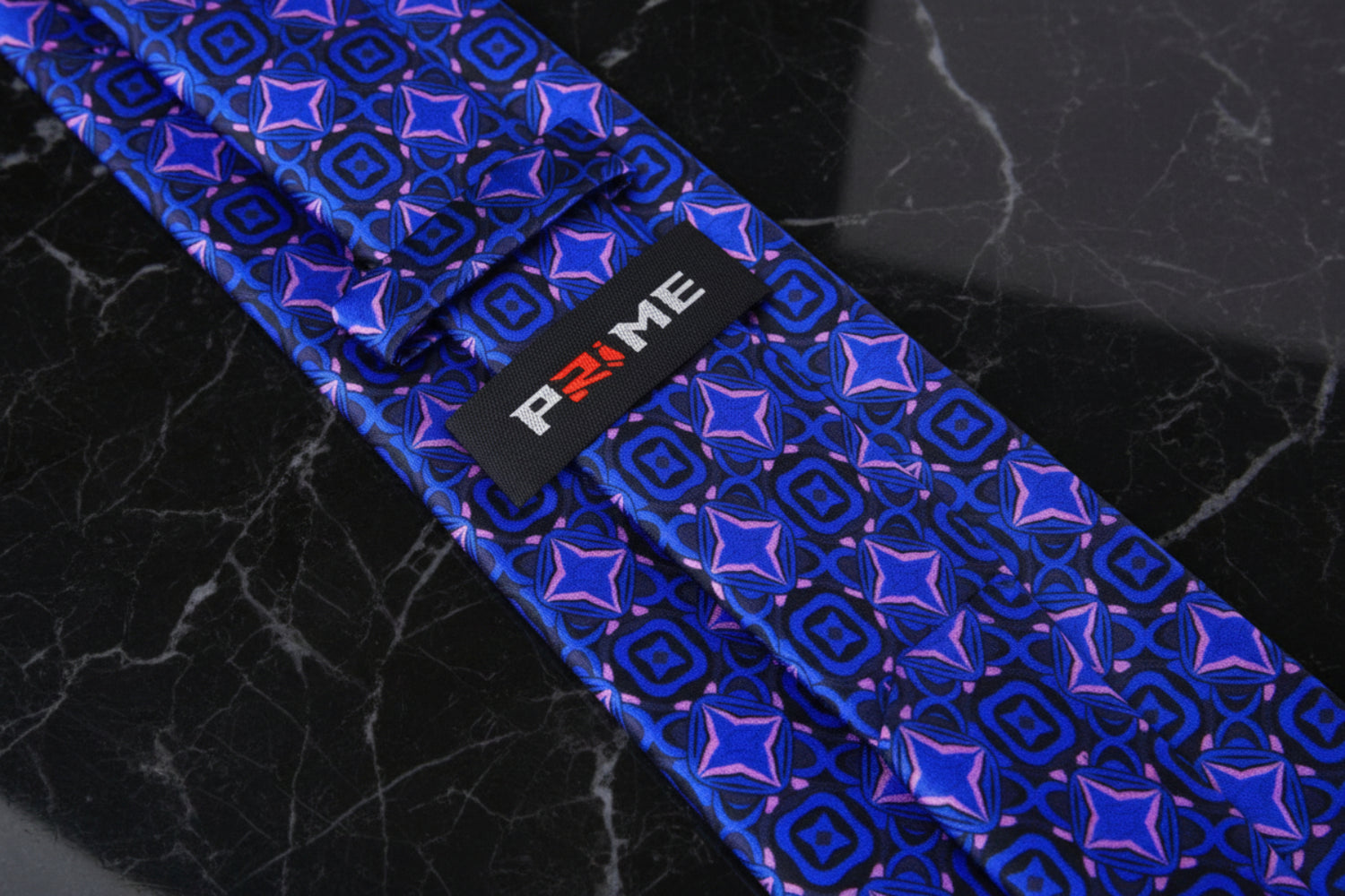 Blue and Purple Geometric Necktie Keep