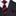 Red and navy striped tie with matching pocket square on a suit jacket