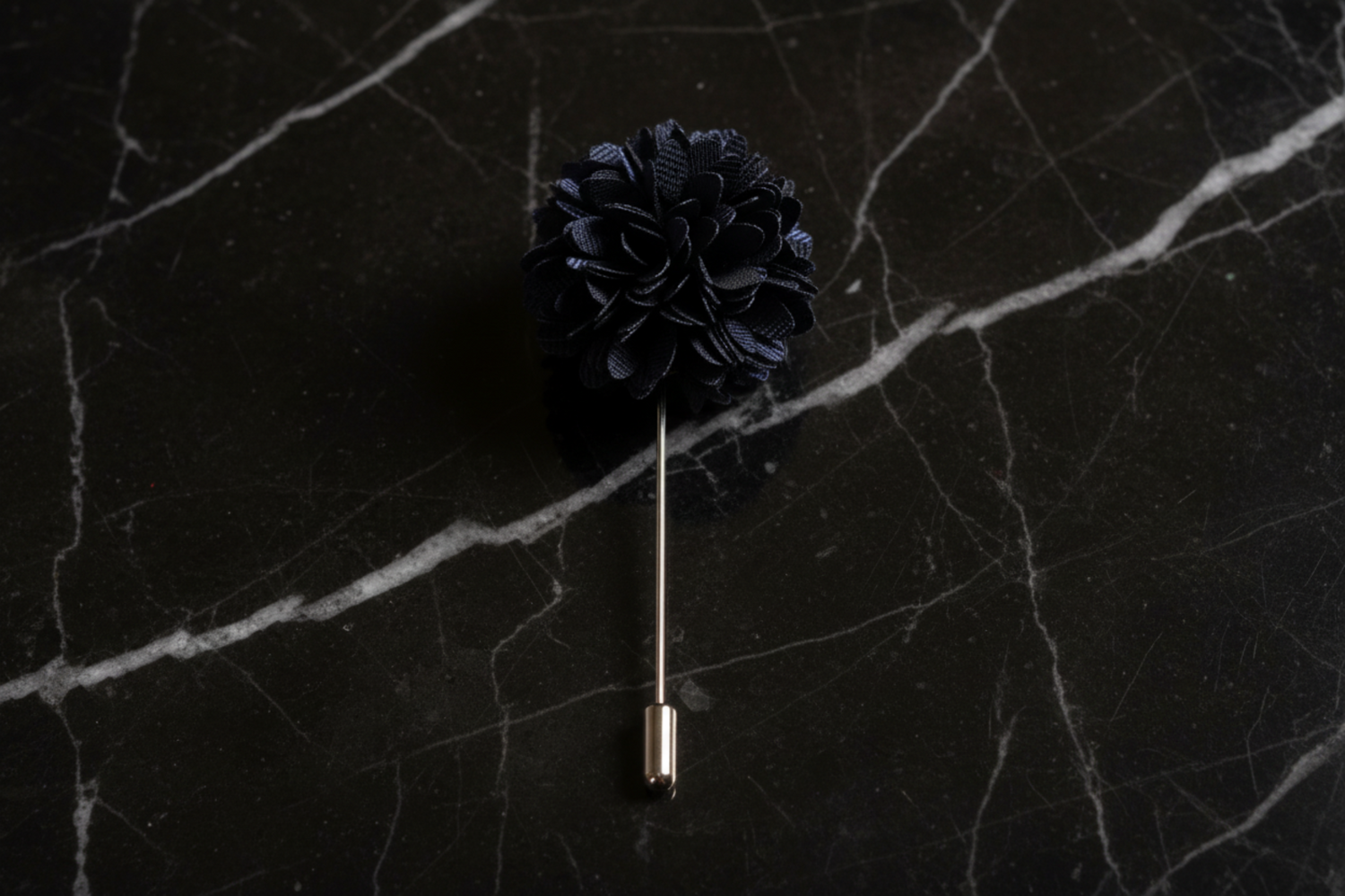 Dark Blue Blossom Lapel Pin