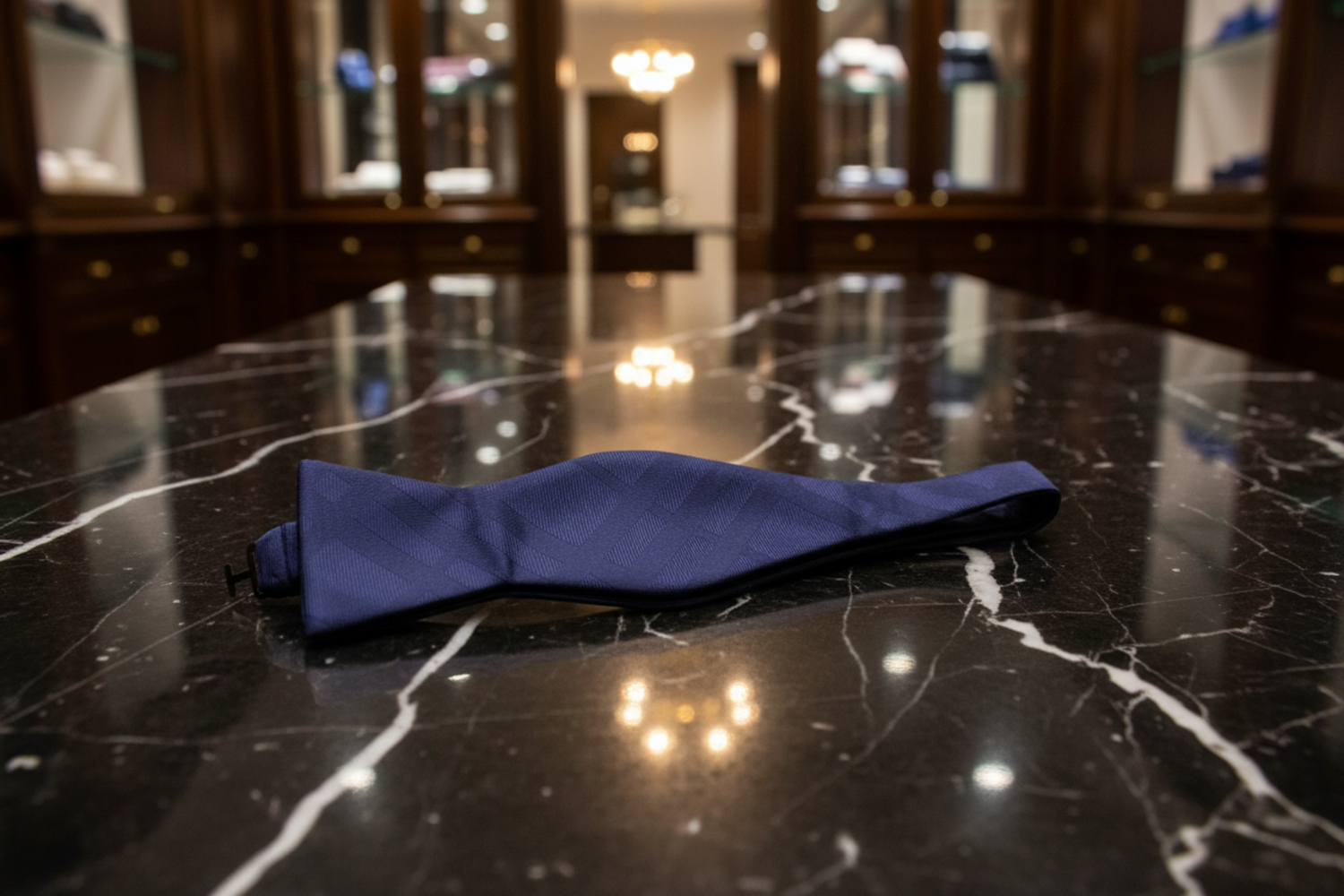 Blue Self Tie Bow Tie