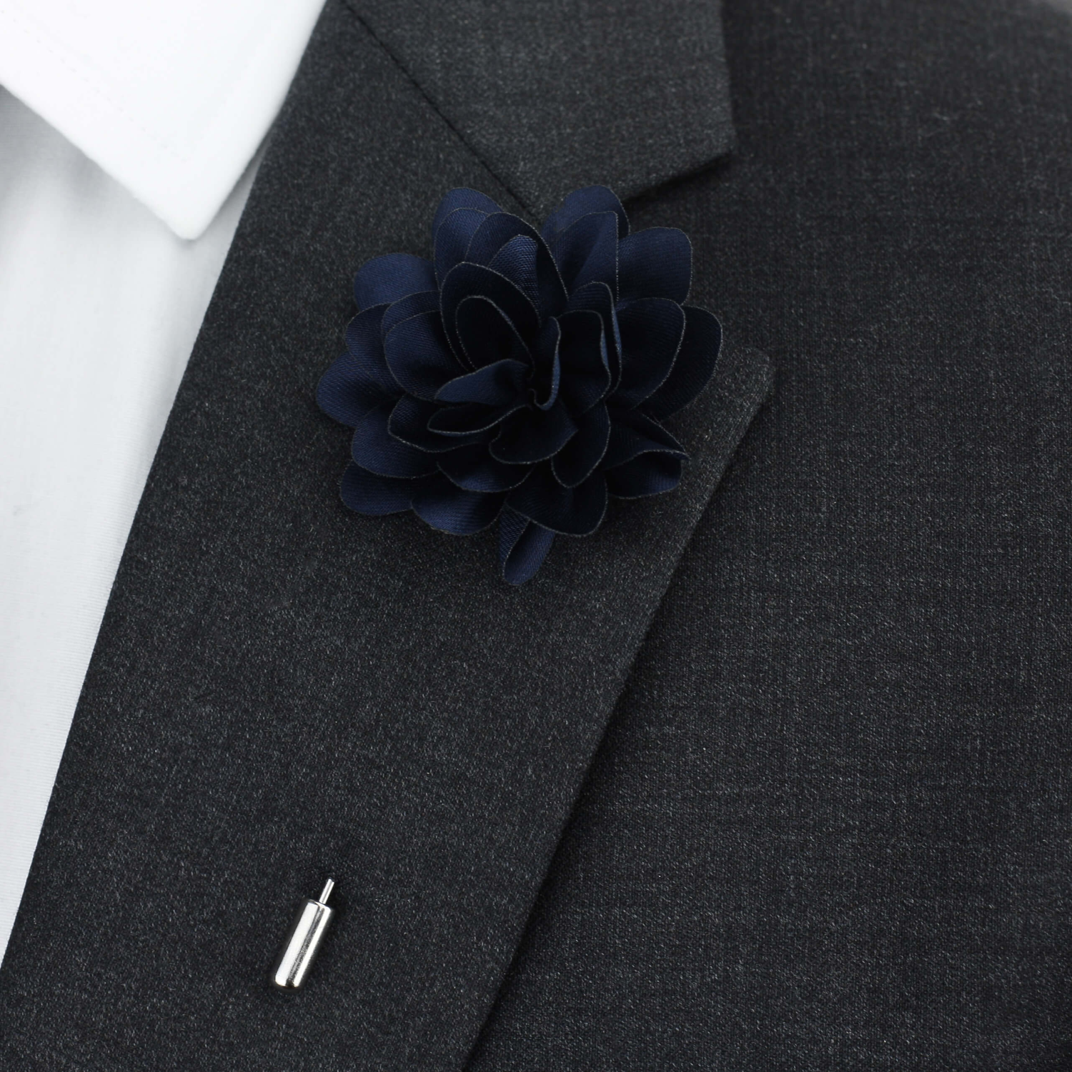 A Dark Blue Color Star Flower Shaped Lapel Pin||Dark Blue
