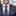 Dark Blue Stripe Tie and Square on man wearing grey suit