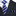Blue Gold White Stripe Tie with Blue Square