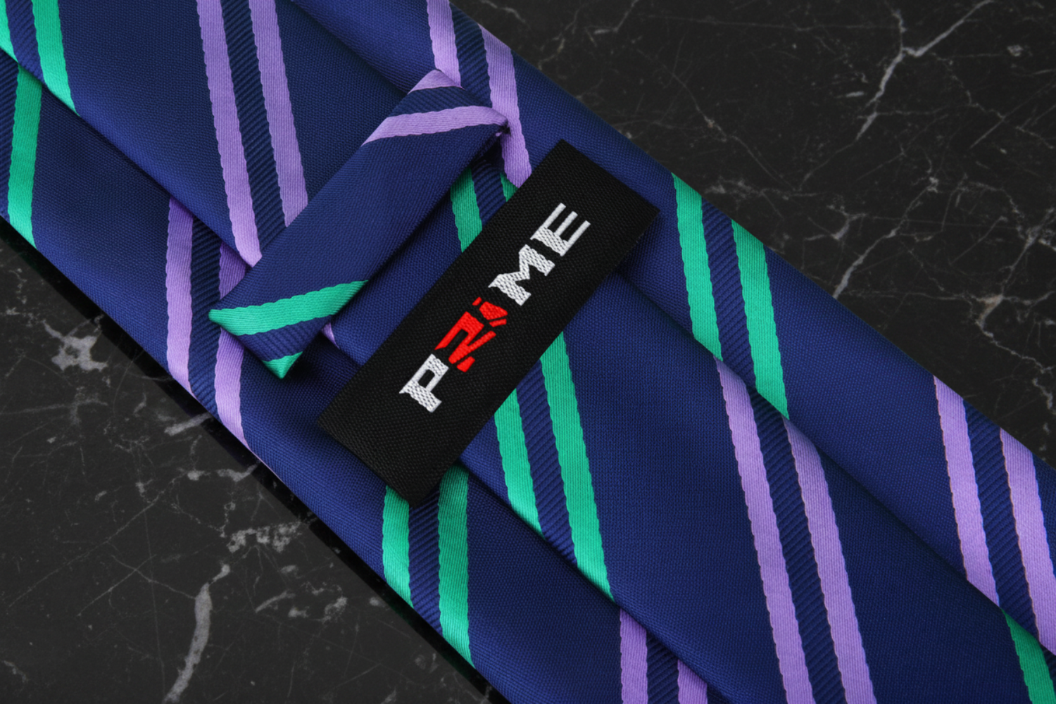 Blue Green Purple Stripe Tie Logo