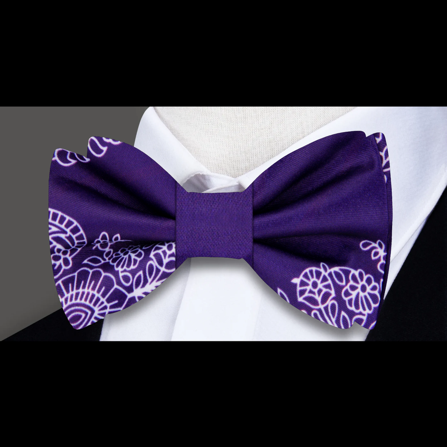 Deep Purple Paisley Bow Tie