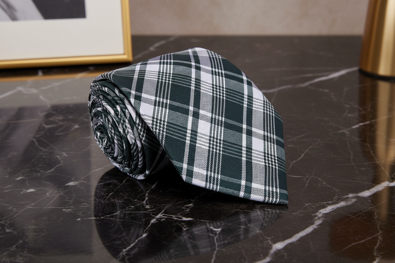 Green Plaid Tie