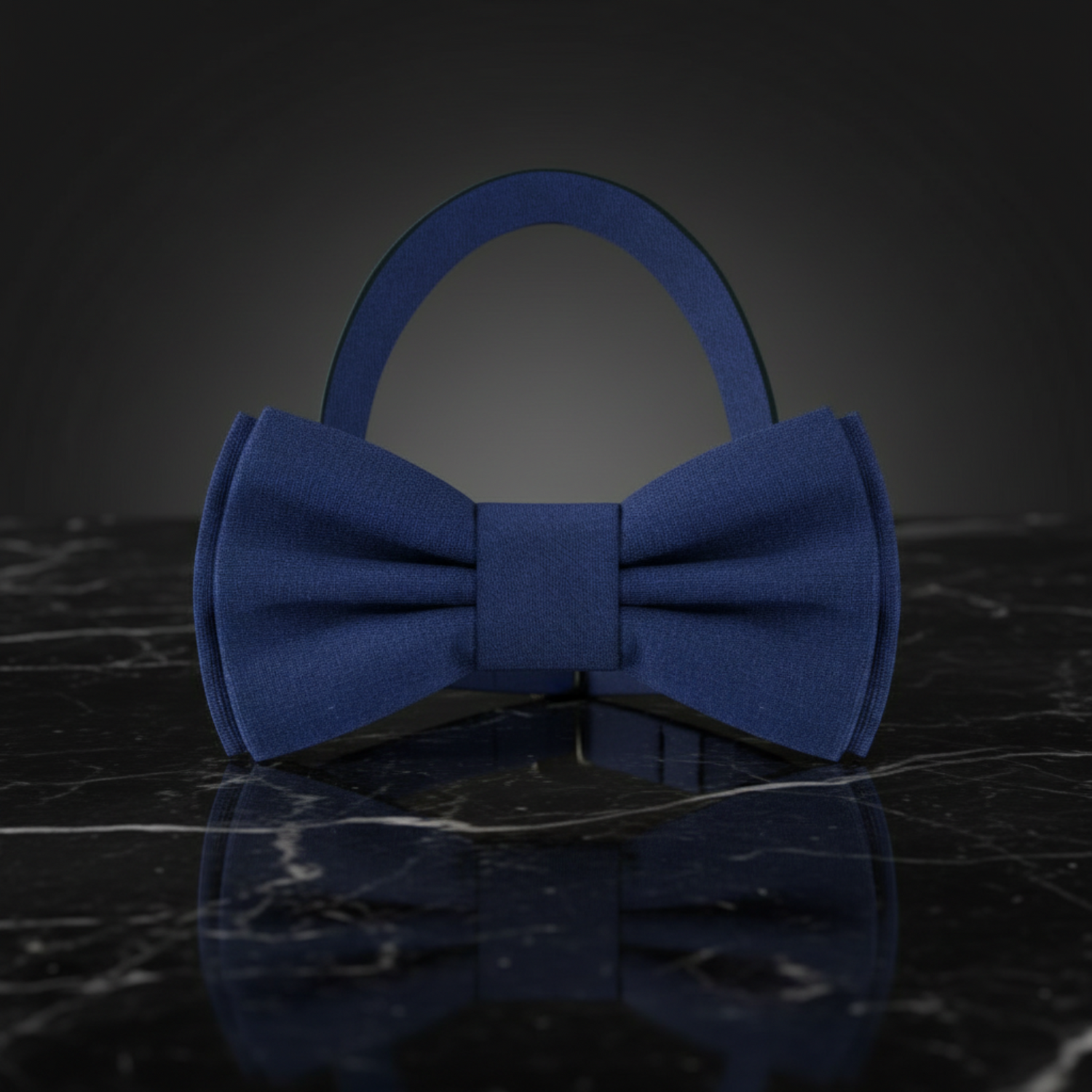 Deep Blue Fresh Linen Bow Tie Pre Tied