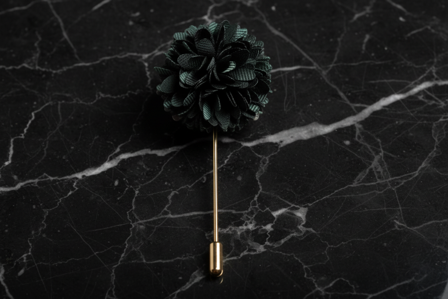 Deep Green Blossom Lapel Pin