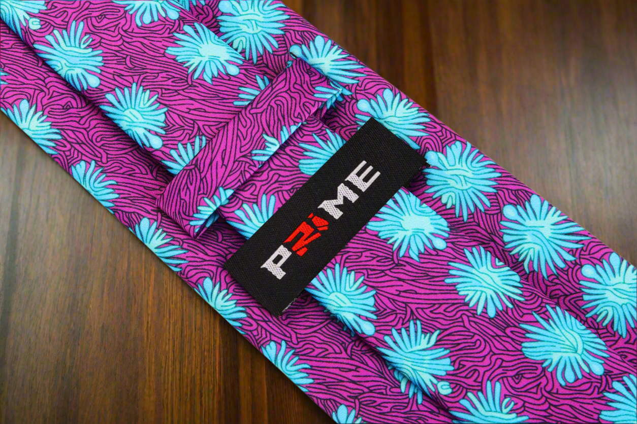 Dark Pink, Light Blue Abstract Tie Keep