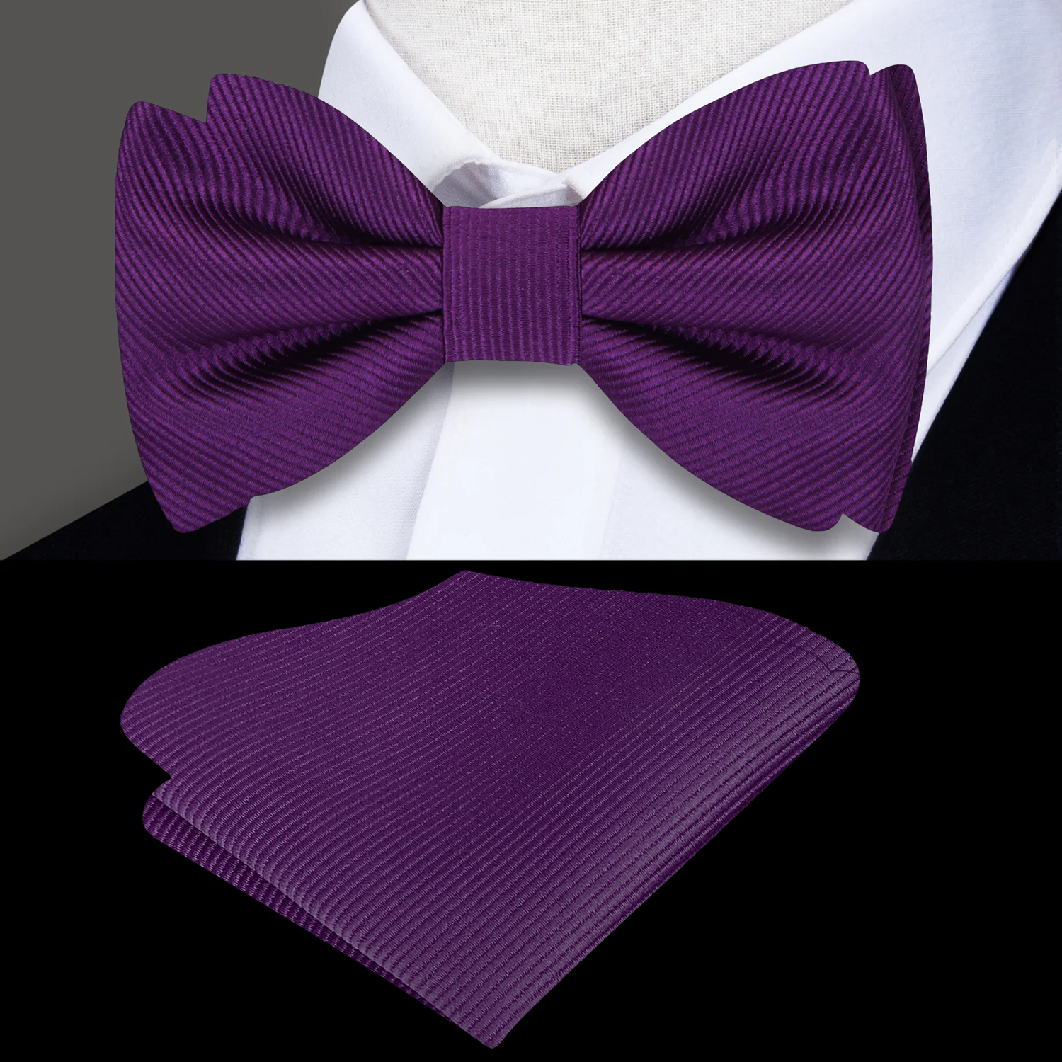 Dark Purple Solid Bow Tie