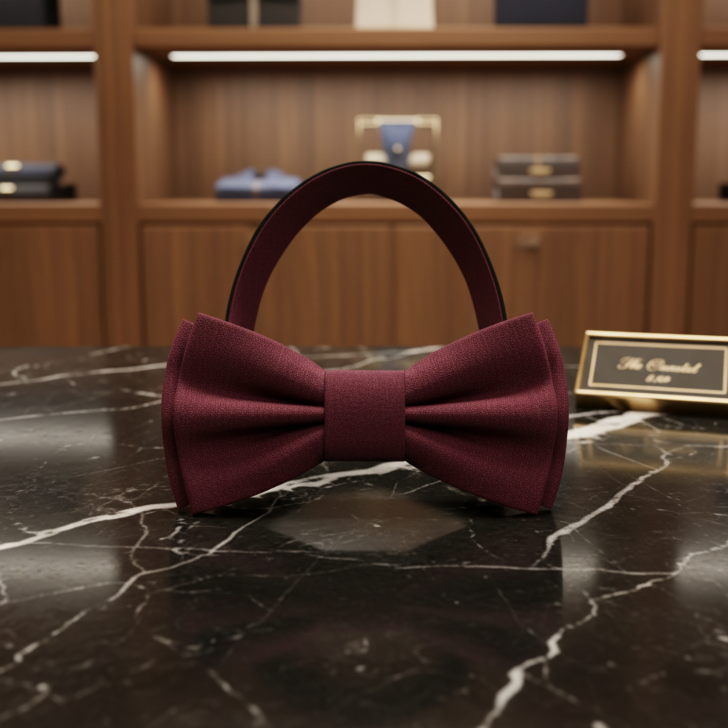 Deep Red Fresh Linen Bow Tie Pre Tied