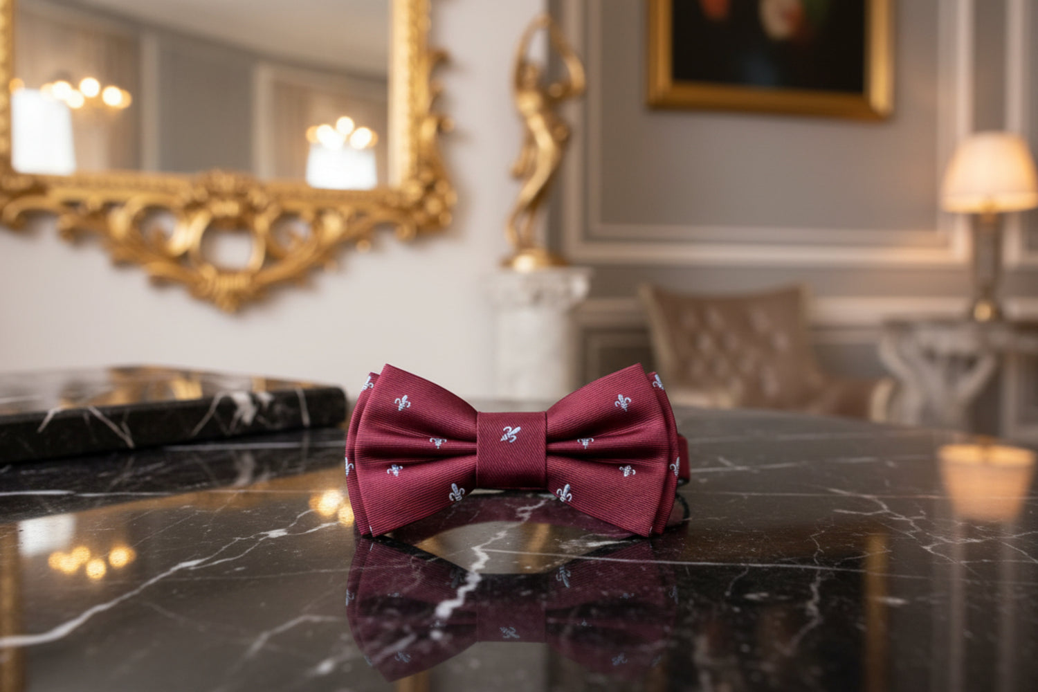 Burgundy Pre Tied Bow Tie