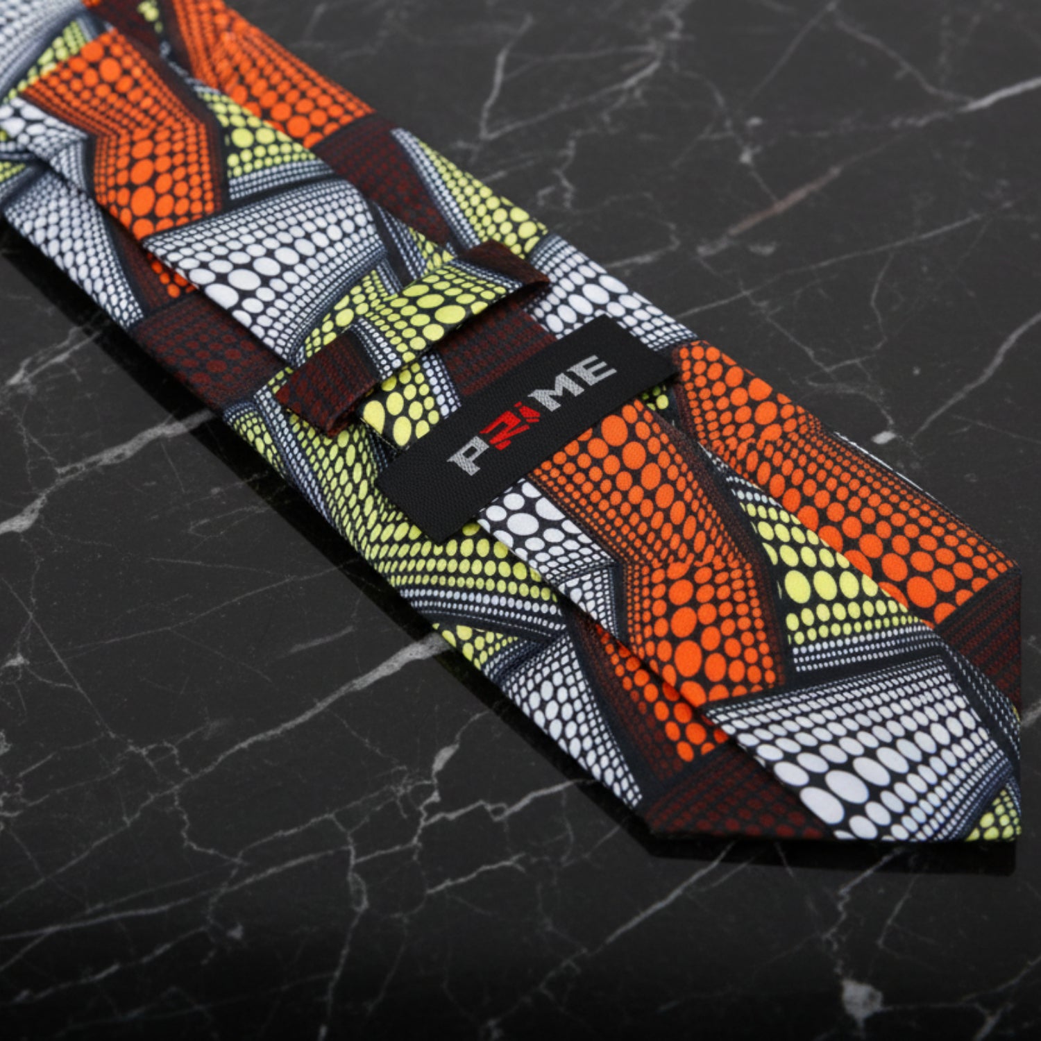 Deep Red Orange White and Yellow Abstract Necktie Keep