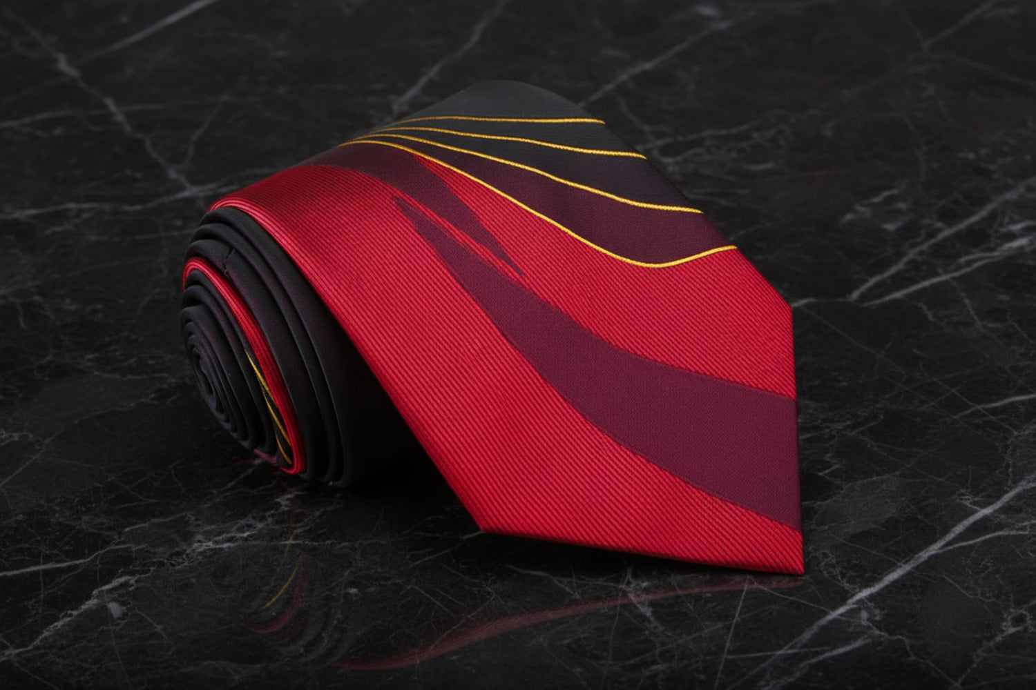 Shades of Red and Yellow Abstract Tie 