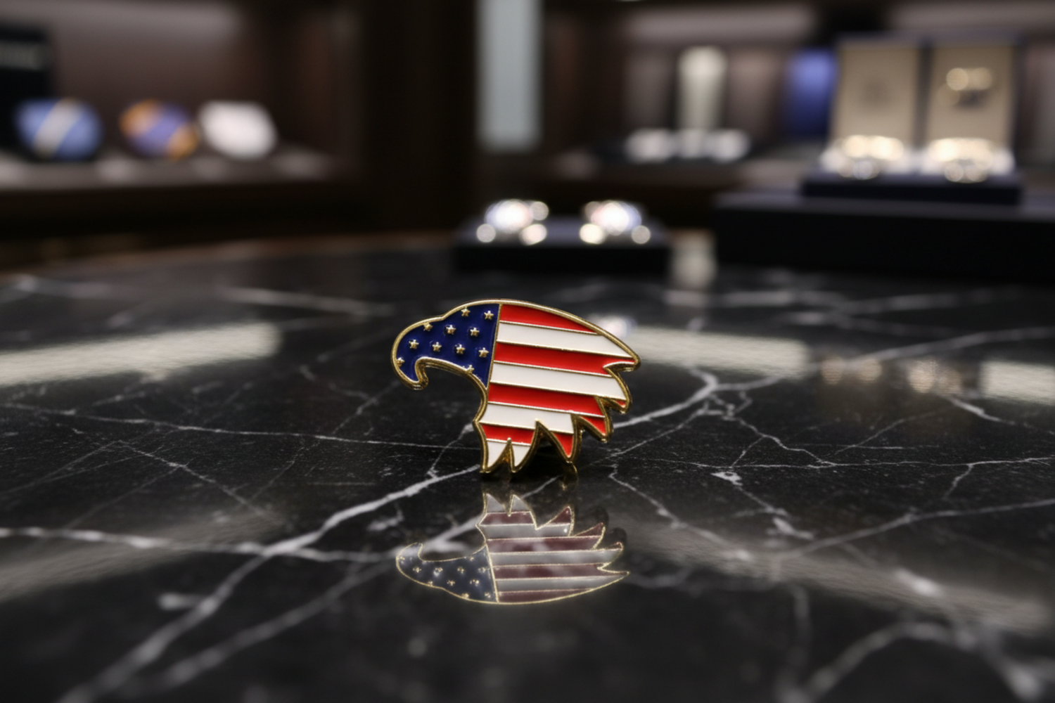 Red, White and Blue Eagle Head Lapel Pin