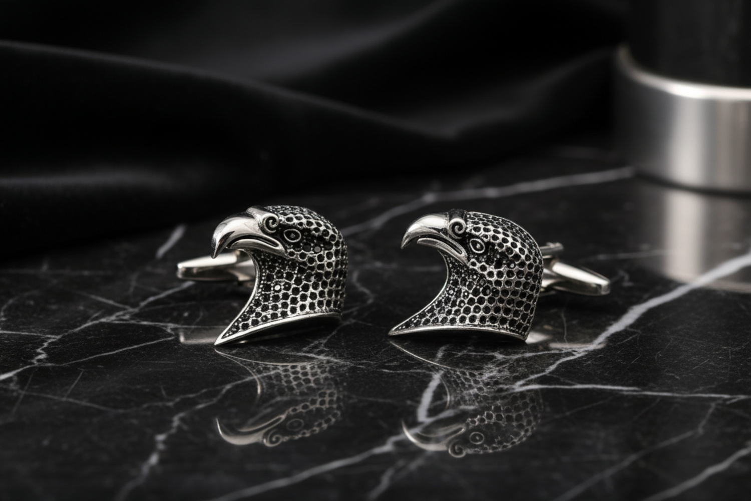Chrome Eagle Cufflinks