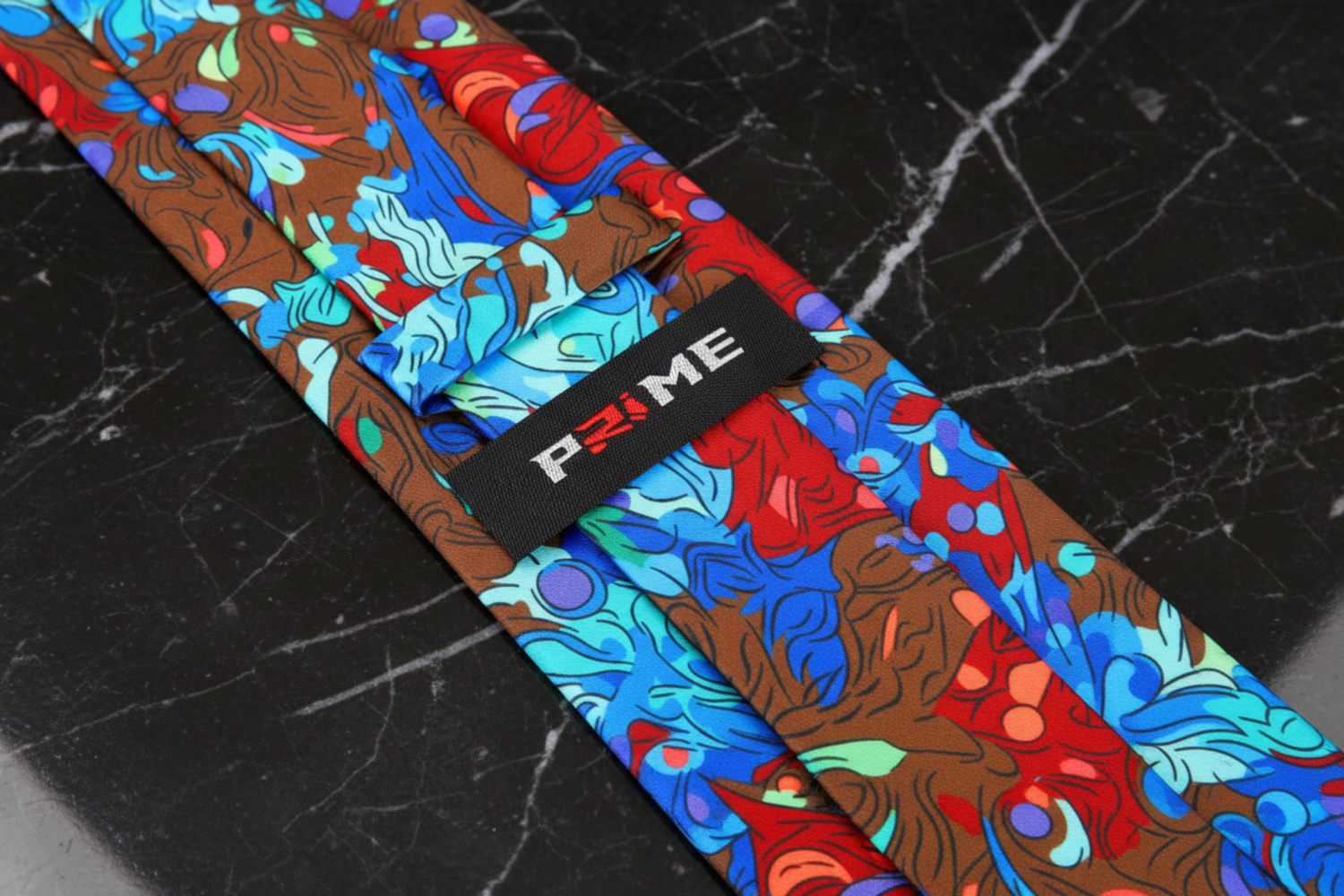 Brown, Red, Blue, Green Abstract Necktie Keep