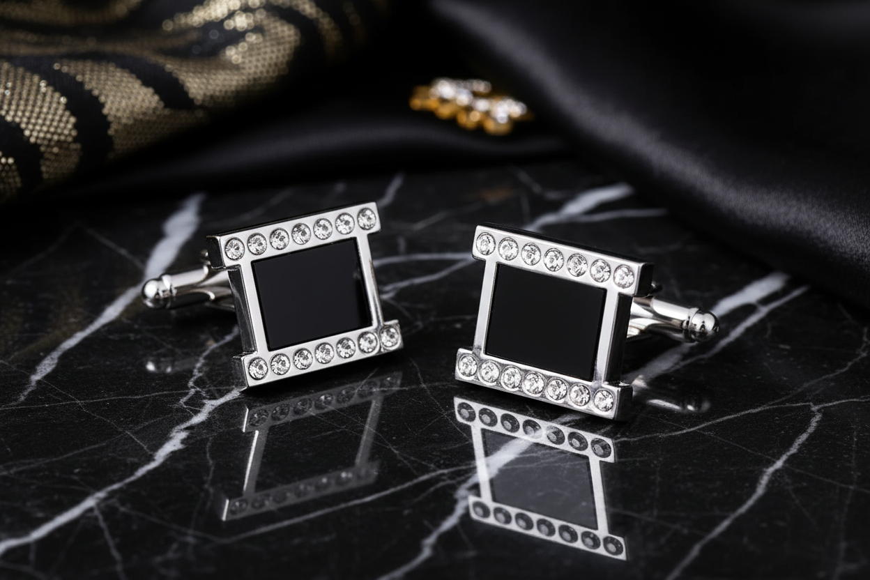 Black Chrome Cufflinks Wow