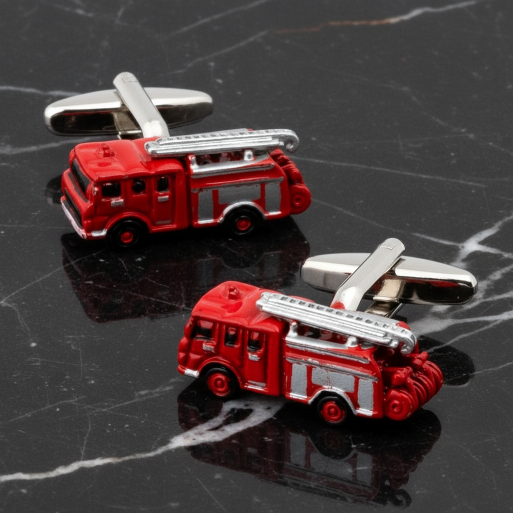 Red Fire Truck Cufflinks