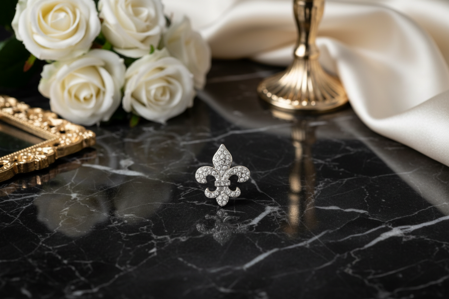 Silver Color Fleur De Lis Lapel Pin