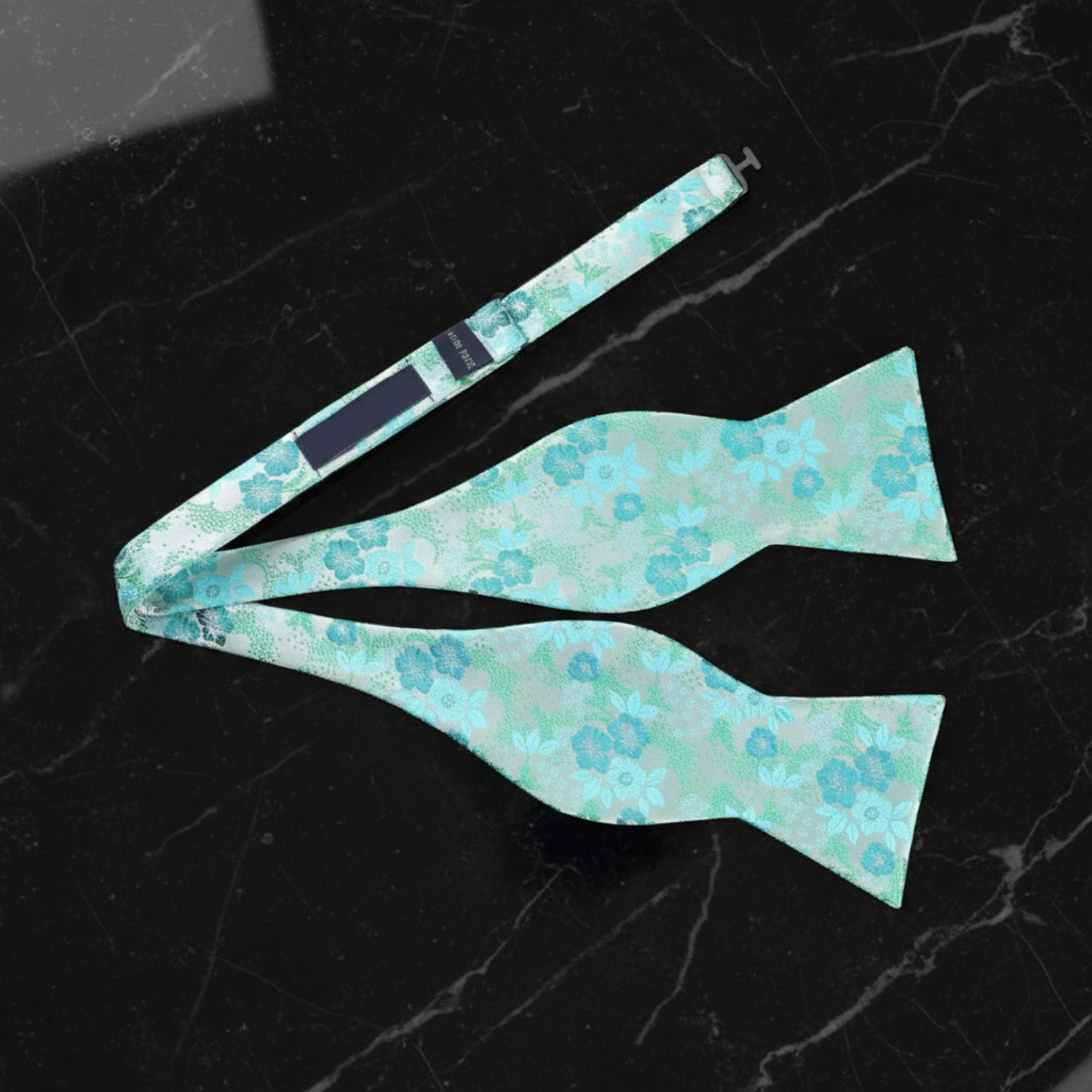 Fresh Suit Original Floral Green Blue Self Tie bow Tie