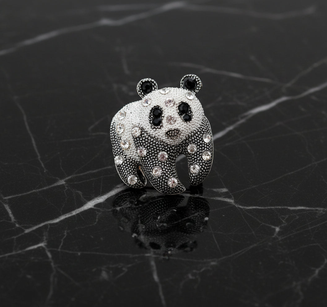 Black and White Panda Brooch
