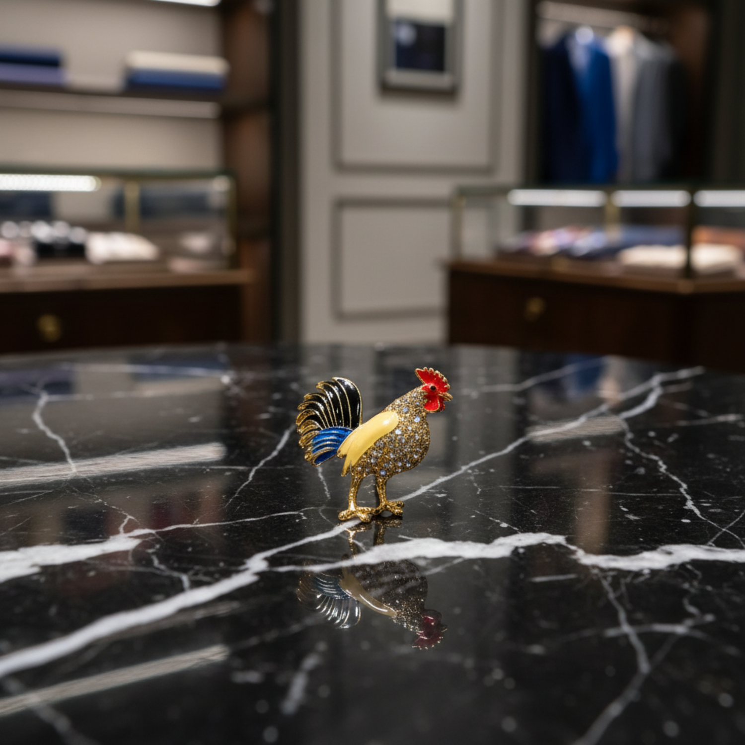 a rooster lapel pin main view

